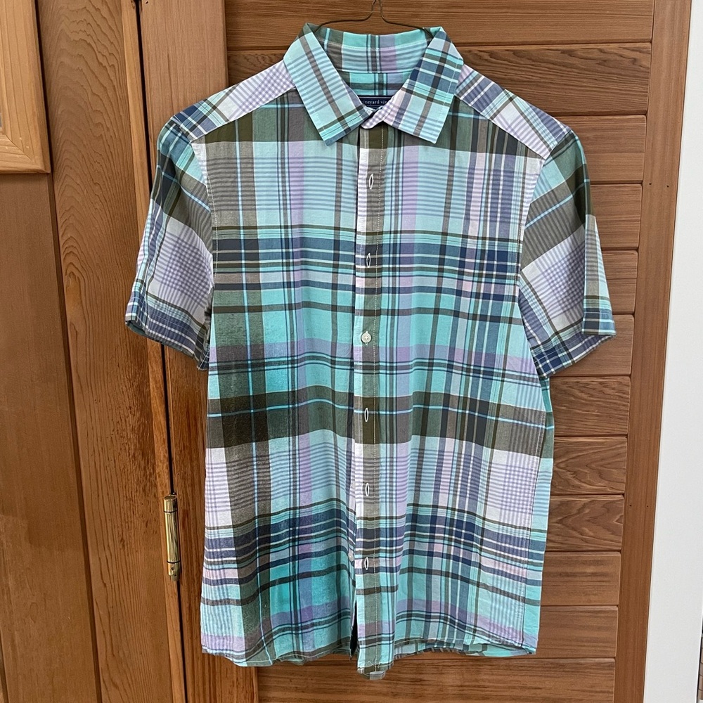 Vineyard Vines Cotton Madras Short-Sleeve Plaid Shirt